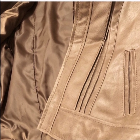 Moda International brown leather jacket full zip pockets tan Victoria’s Secret - Picture 8 of 8